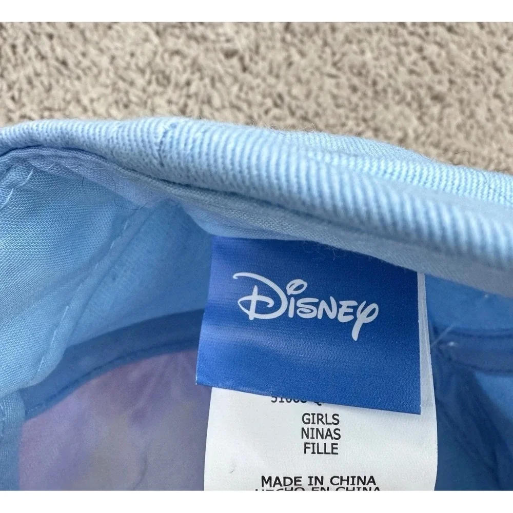 Disney Frozen Elsa‎ Hat Girls Toddler Light Blue Purple Adjustable Cap New Read
